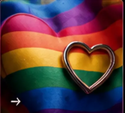 Rainbow Pride fabric and heart pendant