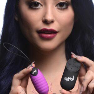 28X Ribbed Silicone Vibrating Egg with Remote Control